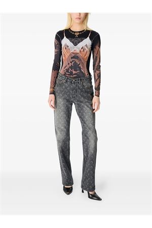 Jeans dritti in denim grigio MARINE SERRE | WPA128BCDEN0006GR90